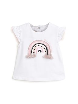 Chicco - Girls White Embellihed Cap Sleeve T-Shirt