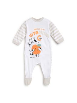 Chicco - Infants White & Purple Knitted Babysuit