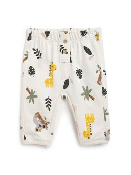 Chicco - Girls White Printed Joggers