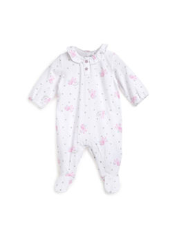 Chicco - Girls White Printed Knitted Babysuit
