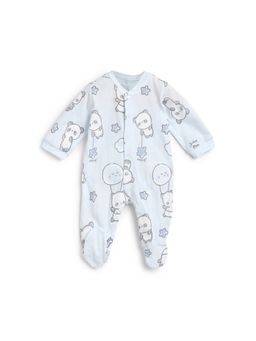 Chicco - Boys Light Blue Printed Knitted Babysuit