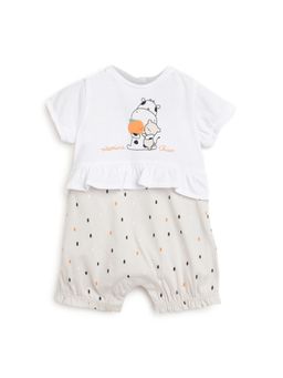 Chicco - Girls Medium Natural Printed Knitted Romper