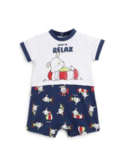 Chicco - Boys White & Blue Knitted Romper
