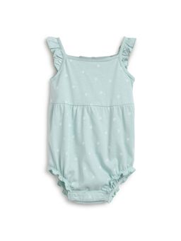 Chicco - Girls Light Green Knitted Printed Romper