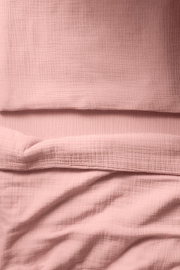 H&M - Pink Muslin Cot Duvet Cover Set