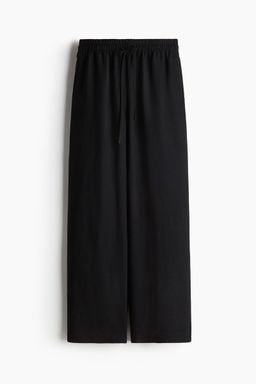 H&M - Women Black Linen-Blend Trousers
