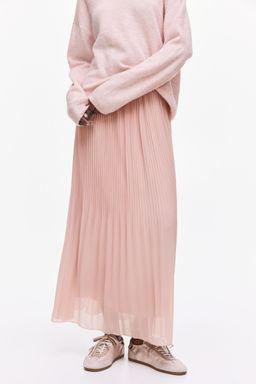 H&M - Women Pink Pleated Chiffon Skirt
