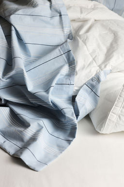 H&M - Blue Cotton Percale Single Duvet Cover Set