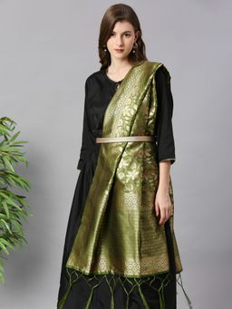 Dupatta Bazaar - Womens Banarasi Silk Dupatta with Floral Weaving