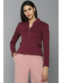 Allen Solly - Maroon Solid Blazer