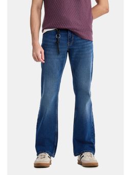 Snitch - Blue Washed Bootcut Casual Jeans for Men