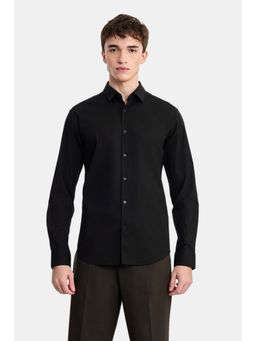 Snitch - Black Solid Full Sleeves Slim Work Shirt for Men