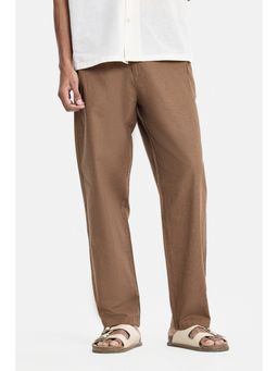 Snitch - Brown Washed Relaxed Trouser for Men
