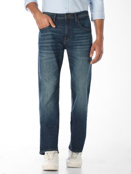 Jack & Jones - Men Blue Washed Cliff Bootcut Jeans