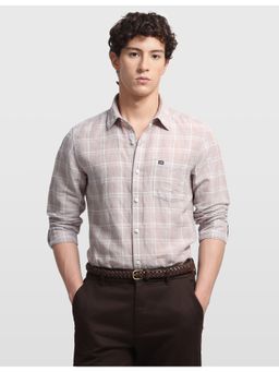 Arrow Sports - Men's Grid Tattersall Checked Chelsea Slim Fit Shirt