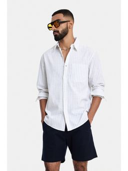 Snitch - White Stripes Full Sleeves Regular Casual Shirt For Men