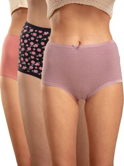 Nykd by Nykaa - Brief Panty With Outer Elastic-nyp036-assortment 3 Multi-Color (Pack of 3)