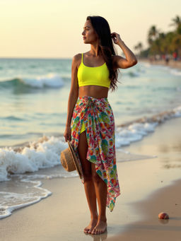 AOBA - Tropical Floral Printed Swim Cover-Up Sarong