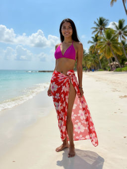 AOBA - Orange Printed Wrap-Around Sarong