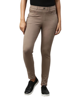 Go Colors - Women Solid Light Brown Super Stretch Jeggings