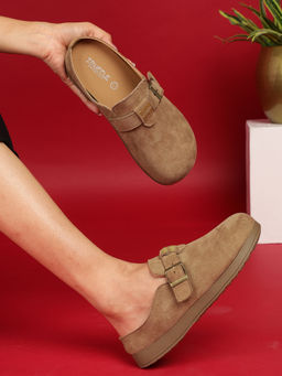 Truffle Collection - Women Brown Solid Loafers