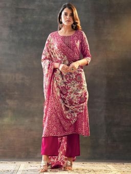 Libas - Pink Printed Kurta with Pant and Dupatta