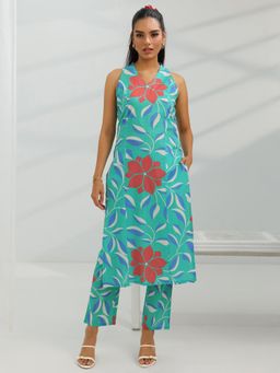 Libas - Blue Floral Printed Co-Ord Set