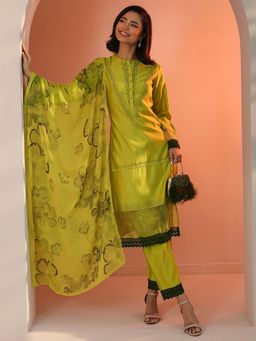 Libas - Green Kurta with Pant and Dupatta