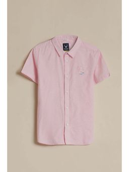 Allen Solly - Boys Pink Regular Fit Solid Casual Shirt