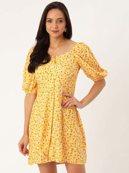 Twenty Dresses by Nykaa Fashion - Spring Sunshine Yellow Floral Dress