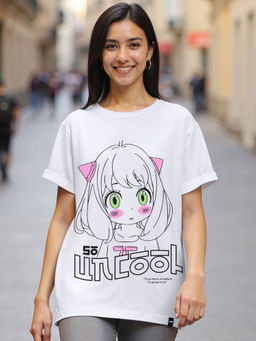 Bewakoof - Women's White So Uncool Graphic Printed Boyfriend T-shirt