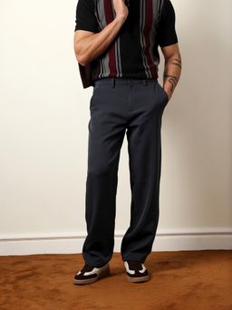 The Bear House - Men Solid Relax Fit Casual Trouser