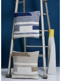 HOSTA HOMES - Pure Cotton Hand Tufted Cushion Covers Pack of 2 Multi-Color (16x16 inches)