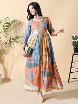 SHOWOFFFF - Women Multi Floral Anarkali Kurta