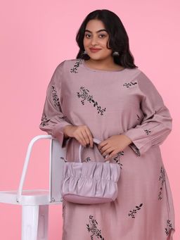 SHOWOFF - Women's Lavender Floral Straight Kurta