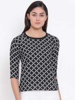 CRIMSOUNE CLUB - Women's Black Printed Tops