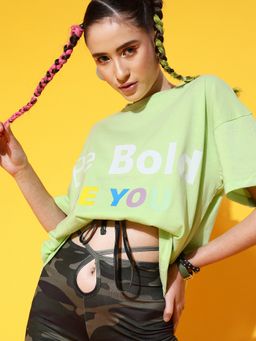STREET 9 - Green Over Size T-Shirt