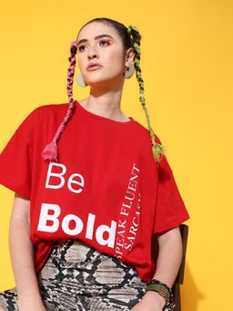 STREET 9 - Red Over Size T-Shirt