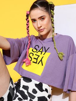 STREET 9 - Lavender Boxy Crop T-Shirt