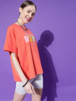 STREET 9 - Coral Oversize T-Shirt