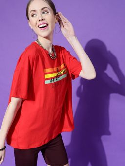STREET 9 - Red Oversize T-Shirt