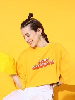 STREET 9 - Yellow Crop Boxy T-Shirt