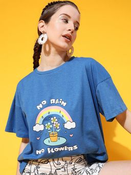 STREET 9 - Blue Over Size T-Shirt