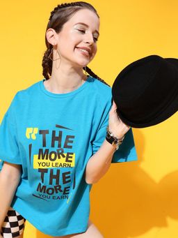 STREET 9 - Turquoise Over Size T-Shirt