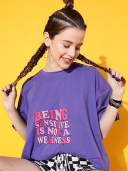 STREET 9 - Women Lavender Over Size T-Shirt