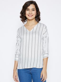 CRIMSOUNE CLUB - Women's White Stripes Tops