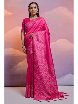 SGF11 - Pink Kanjivaram Soft Silk Saree with Unstitched Blouse