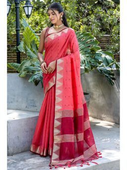 SGF11 - Red Kanjivaram Soft Silk Saree with Unstitched Blouse