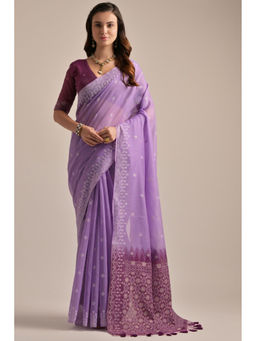 SGF11 - Lavender Soft Cotton Silk Saree with Unstitched Blouse