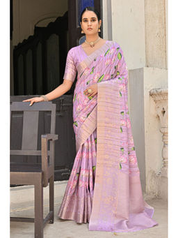 SGF11 - Lavender Soft Cotton Silk Saree with Unstitched Blouse